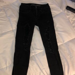 American Eagle Black Jegging Cropped Jeans